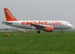 easyJet Airbus A319 waiting for take-off clearance