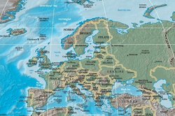 Political and geographic boundaries in Europe do not always match. This physical and political map shows Europe at its furthest extent, reaching to the Urals.